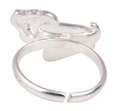 Brown Dog Charm Silver Adjustable Children Toe Ring