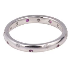 Silver Toe Ring With Pink Tourmaline Stone