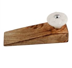 Cream Wheel Flower Ceramic Wooden Door Stopper