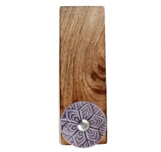 Purple Wheel Flower Ceramic Wooden Door Stopper