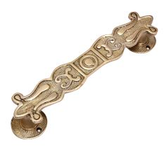 Hand Made Brass Door Handle Carved With Ethnic Indian Design