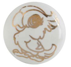 Golden Cockatoo Pattern Ceramic Dresser Knobs
