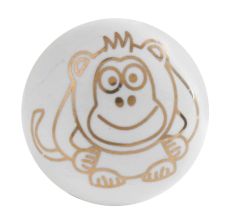 Golden Monkey Pattern Ceramic Cabinet Knobs