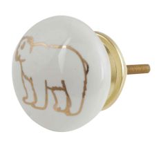 Golden Bear Pattern Ceramic Cabinet Knobs