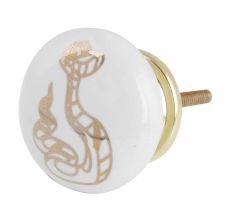 Golden Snake Pattern Ceramic Cabinet Knobs
