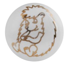 Golden Hedgehog Pattern Ceramic Dresser Knobs