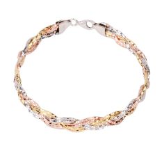 Stylish 92.5 Sterling Silver Gold Plated Bracelet