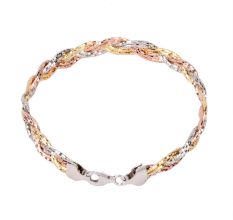 Stylish 92.5 Sterling Silver Gold Plated Bracelet