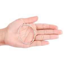 Modern 92.5 Sterling Silver kadaa or Bracelet with Gold Plated Spherical Beads