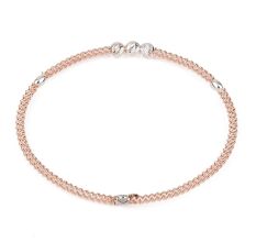 Elegant Dual Tone Gold and 92.5 Sterling Silver Rope Bangle Or Bracelet