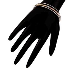92.5 Sterling Silver And Gold Plated  Braid Adjustable Bracelet