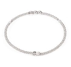 Fashionable 92.5 Sterling Silver Rope Chain Bracelet With Small Beads
