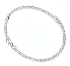 Fashionable 92.5 Sterling Silver Rope Chain Bracelet With Small Beads