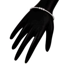Fashionable 92.5 Sterling Silver Rope Chain Bracelet With Small Beads