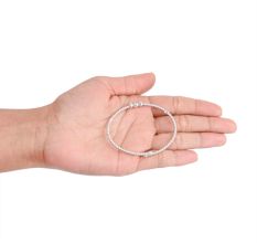 Fashionable 92.5 Sterling Silver Rope Chain Bracelet With Small Beads