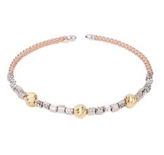 92.5 Sterling Silver Seed Beads Gold Plated Adjustable Kada Bracelet