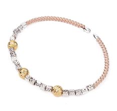92.5 Sterling Silver Seed Beads Gold Plated Adjustable Kada Bracelet