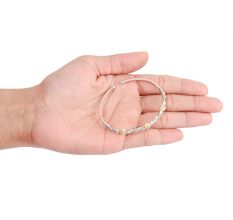 92.5 Sterling Silver Seed Beads Gold Plated Adjustable Kada Bracelet