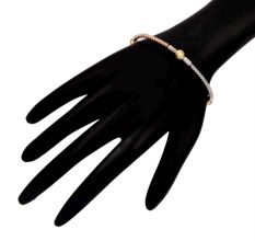 Trendy Dual Tone 92.5 Sterling Silver Gold Plated Kada Beads Bracelet