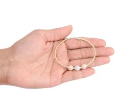 Dual Tone Round Beads Stylish Latest Designer 92.5 Sterling Silver Gold Plated Rope Bracelet