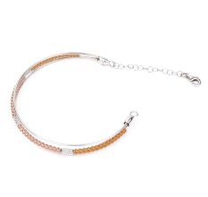 Three Tone Rope Design Bangle with 92.5 Sterling Silver Bracelets