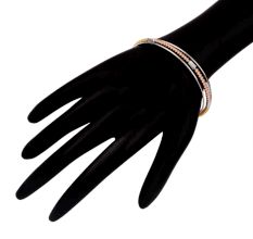 Three Tone Rope Design Bangle with 92.5 Sterling Silver Bracelets