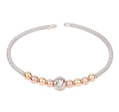 Elegant Gold Plated 92.5 Sterling Silver Bead Braided Bracelet Kada