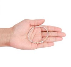 Elegant Gold Plated 92.5 Sterling Silver Bead Braided Bracelet Kada