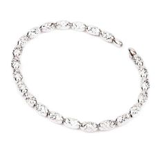 Simple Diamond-Cut 92.5 Sterling silver Bead Bracelet