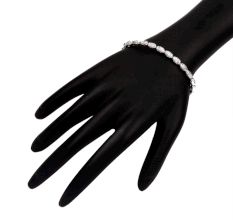 Simple Diamond-Cut 92.5 Sterling silver Bead Bracelet
