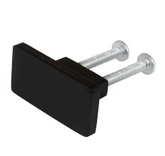 Black Rectangle Stainless Steel Small Cabinet Knobs