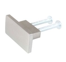 Silver Rectangle Stainless Steel Small Cabinet Knobs