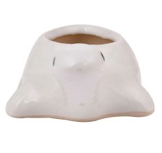 Handmade White Ceramic Tortoise Shape Planter