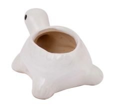 Handmade White Ceramic Tortoise Shape Planter