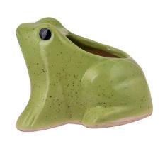 Handmade Green Glazed Ceramic Frog Shape Indoor PotÂ And Planter