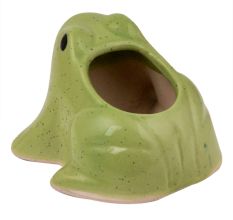 Handmade Green Glazed Ceramic Frog Shape Indoor PotÂ And Planter
