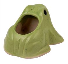 Handmade Green Glazed Ceramic Frog Shape Indoor PotÂ And Planter