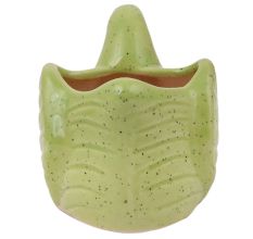 Handmade Green Glazed Duck Shape Ceramic Pot For Indoor Plants