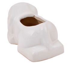White Handmade Ceramic Elephant Shape Pot Or Planter