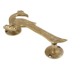 Handmade Golden Brass Door Handle Indian Peacock Design