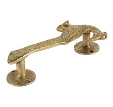 Handmade Golden Brass Door Handle Indian Peacock Design