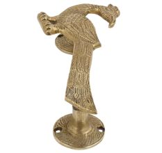 Handmade Golden Brass Door Handle Indian Peacock Design