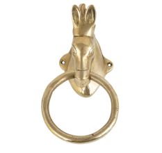 Handmade Golden Brass Towel Ring With Horse Head