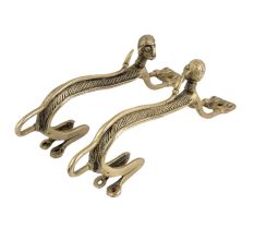 Handmade Golden Brass Door Handles In Monkey With Long Body In Set of 2