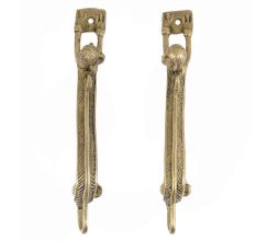 Handmade Golden Brass Door Handles In Monkey With Long Body In Set of 2