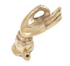 Handmade Golden Brass Door Handle With Buddha Meditating Hand