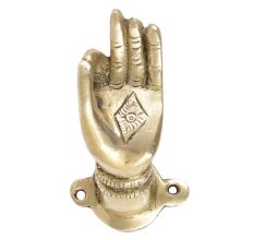 Handmade Golden Brass Door Handle With Buddha Meditating Hand