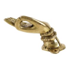 Handmade Golden Brass Door Handle With Buddha Meditating Hand