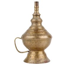 Handmade Golden Brass Kerosene Oil Lamp Rare Collectable