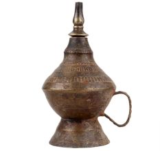 Handmade Antique Finish Brass Indian Kerosene Oil Lamp